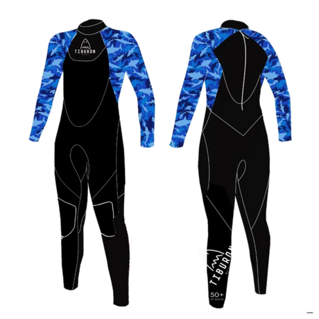 Traje De Surf Niños Militar Azul Tiburón