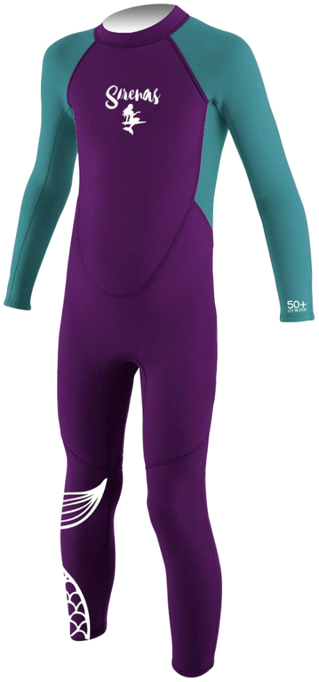 Traje De Surf Morado Niña 2mm Sirenas