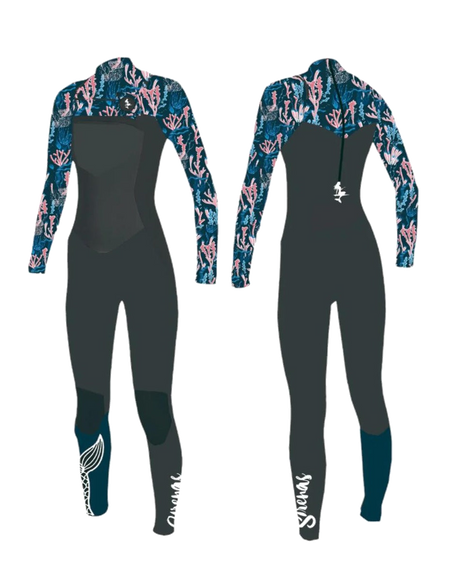 Traje De Surf Coral 4/3 Niña Sirenas